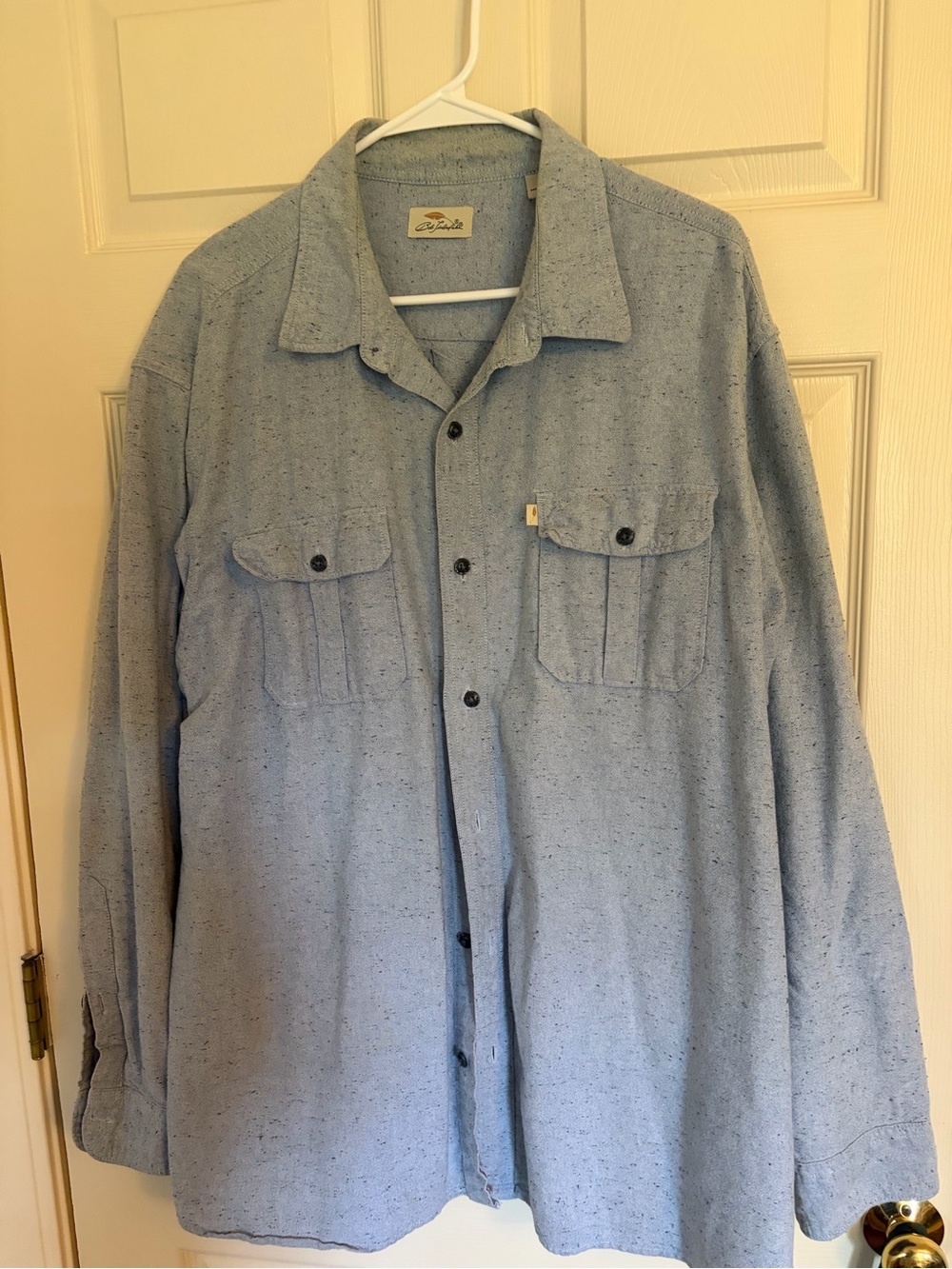 Casual Light Blue Button-Down Shirt Jacket by Unbranded